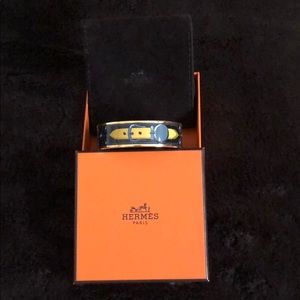 Hermes Printed Enamel Wide Bracelet. “NEW”